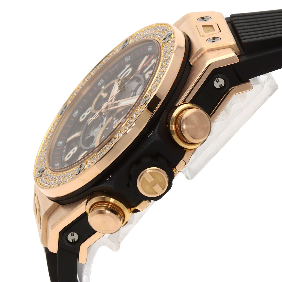 HUBLOT ウブロ 411.OX.1180.RX ビッグバン ウニコ キングゴールド ダイヤモンド 腕時計 K18PG メンズ 中古