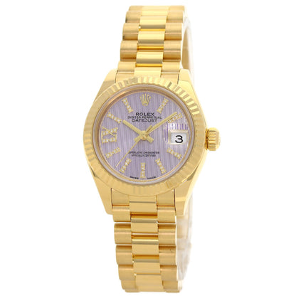 ROLEX ロレックス 279178G デイトジャスト ライラックタペストリー ダイヤモンドインデックス 腕時計 K18YG レディース 中古