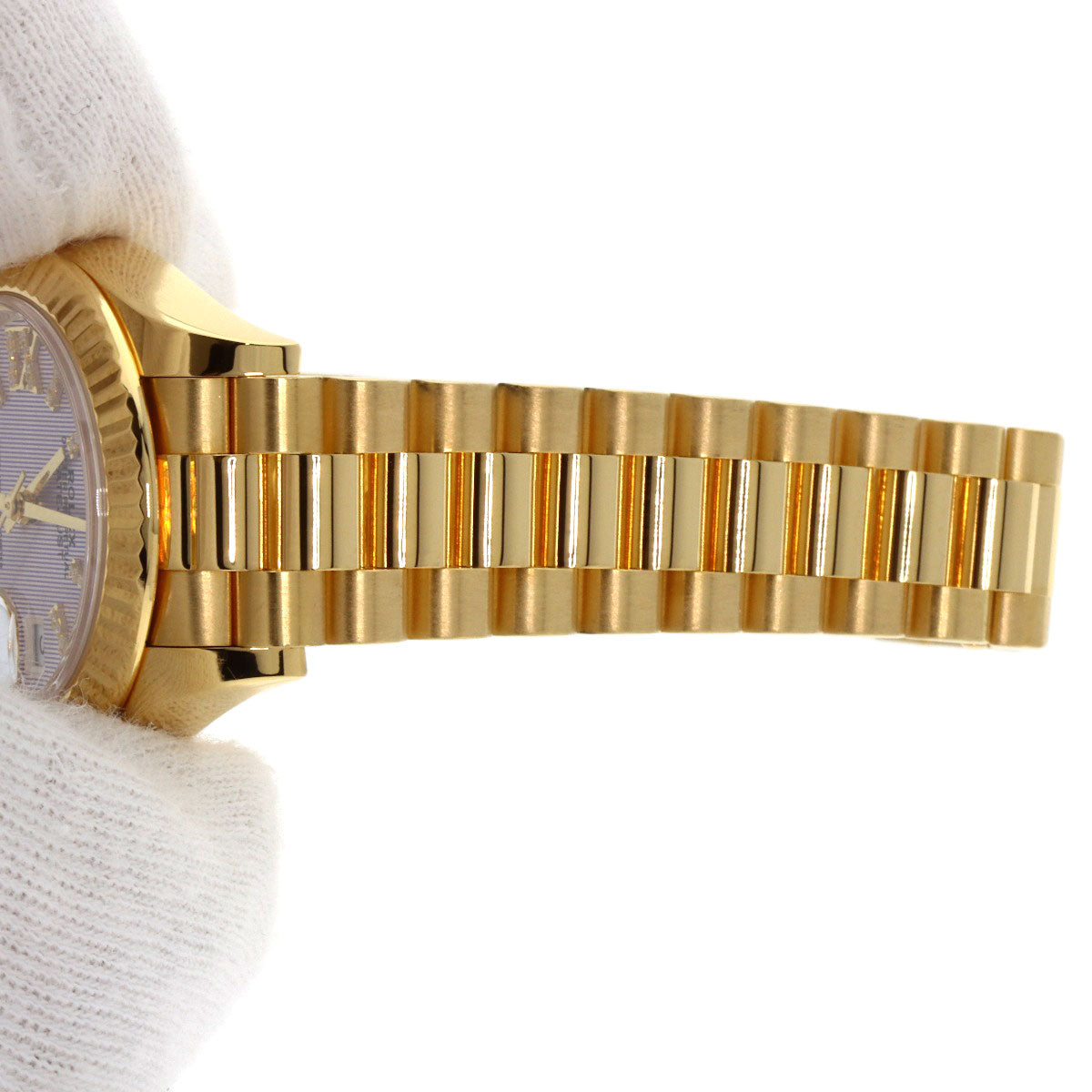 ROLEX ロレックス 279178G デイトジャスト ライラックタペストリー ダイヤモンドインデックス 腕時計 K18YG レディース 中古