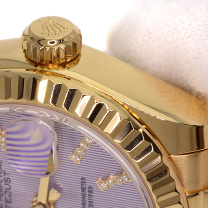 ROLEX ロレックス 279178G デイトジャスト ライラックタペストリー ダイヤモンドインデックス 腕時計 K18YG レディース 中古