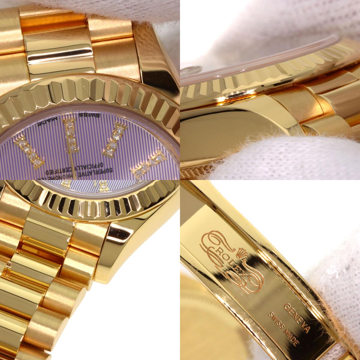 ROLEX ロレックス 279178G デイトジャスト ライラックタペストリー ダイヤモンドインデックス 腕時計 K18YG レディース 中古