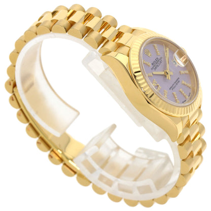 ROLEX ロレックス 279178G デイトジャスト ライラックタペストリー ダイヤモンドインデックス 腕時計 K18YG レディース 中古