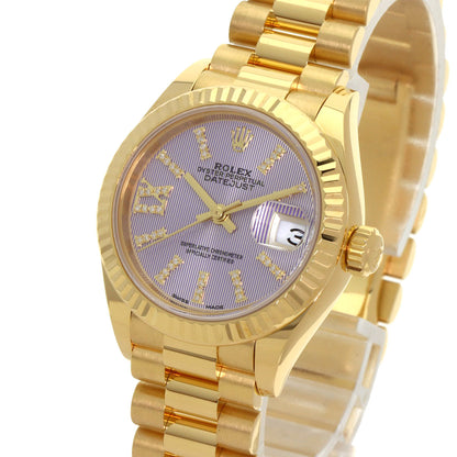 ROLEX ロレックス 279178G デイトジャスト ライラックタペストリー ダイヤモンドインデックス 腕時計 K18YG レディース 中古