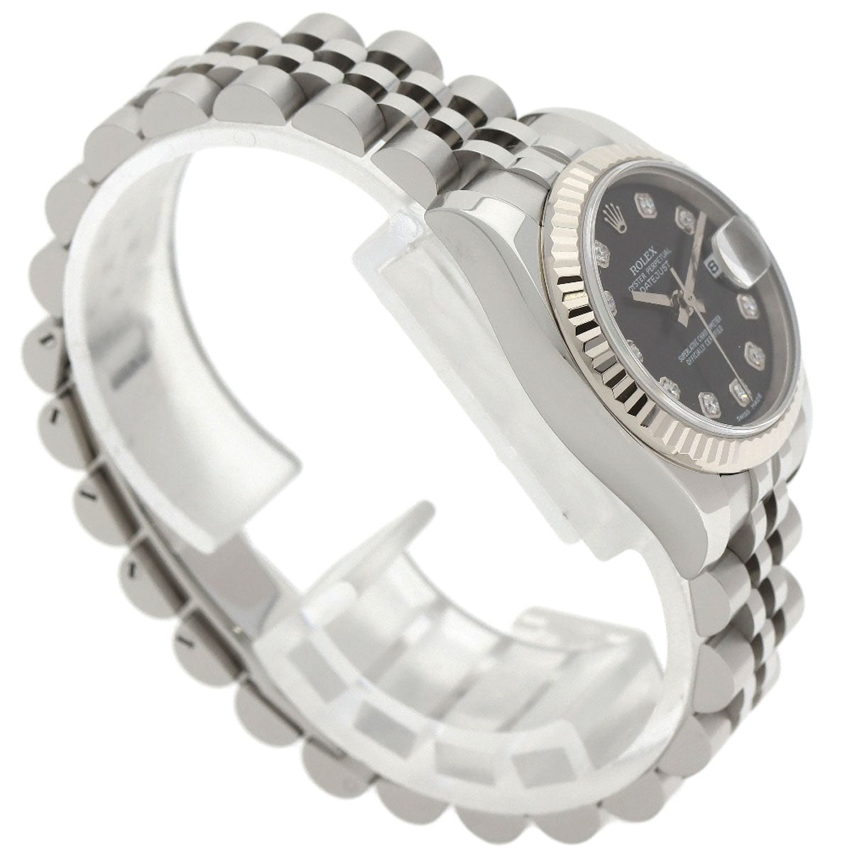 ROLEX ロレックス 179174G デイトジャスト 10P ダイヤモンド 腕時計 SS レディース 中古
