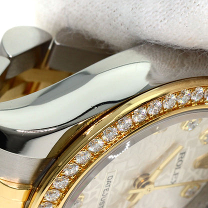 ROLEX ロレックス 179383G デイトジャスト ベゼル 10P ダイヤモンド 腕時計 SS レディース 中古