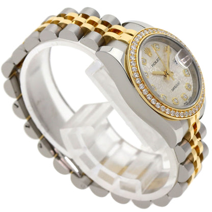 ROLEX ロレックス 179383G デイトジャスト ベゼル 10P ダイヤモンド 腕時計 SS レディース 中古