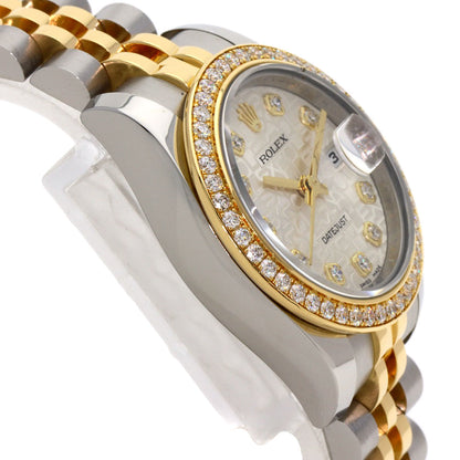 ROLEX ロレックス 179383G デイトジャスト ベゼル 10P ダイヤモンド 腕時計 SS レディース 中古