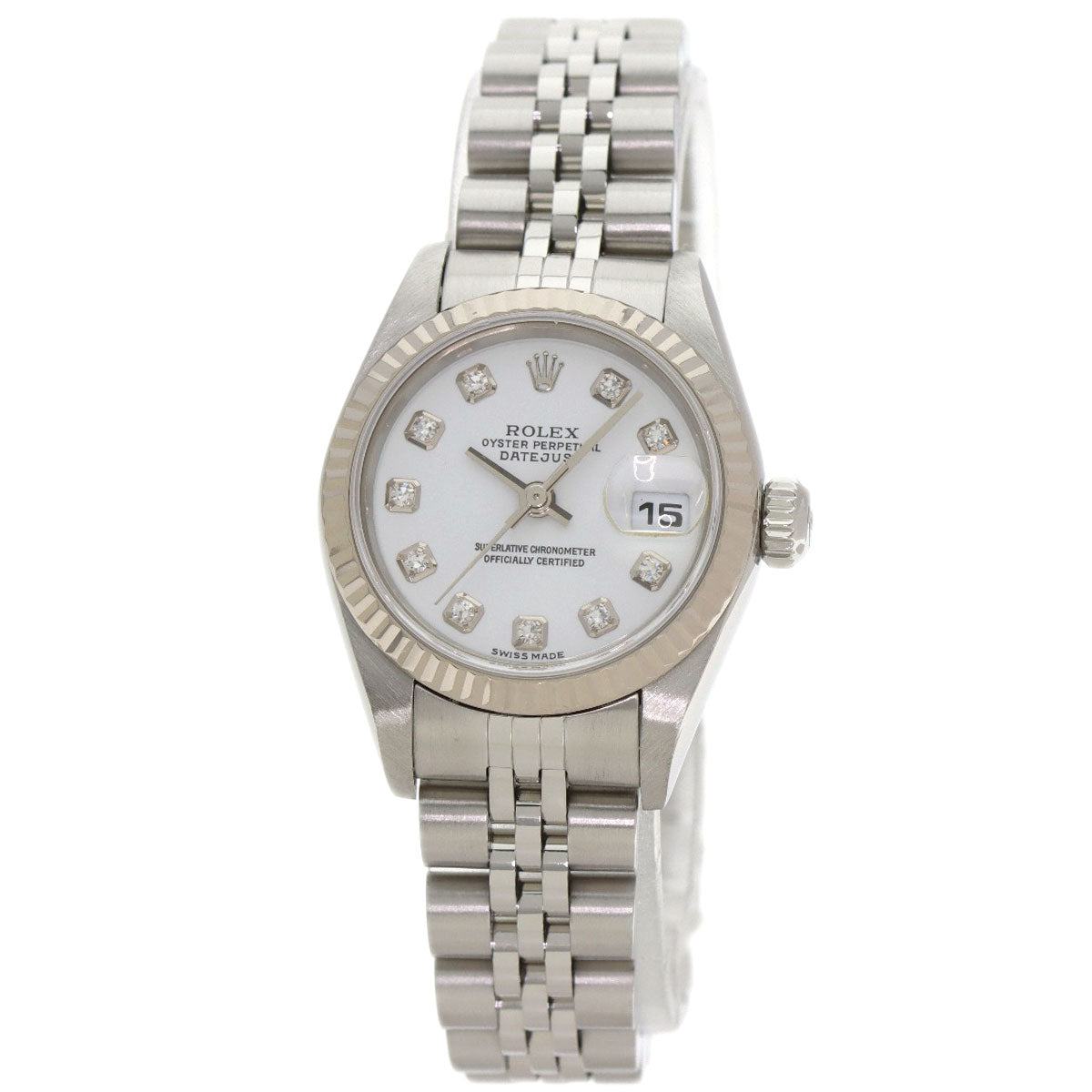 ROLEX ロレックス 79174G デイトジャスト 10P ダイヤモンド 腕時計 SS レディース 中古
