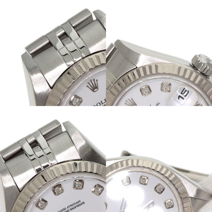 ROLEX ロレックス 79174G デイトジャスト 10P ダイヤモンド 腕時計 SS レディース 中古