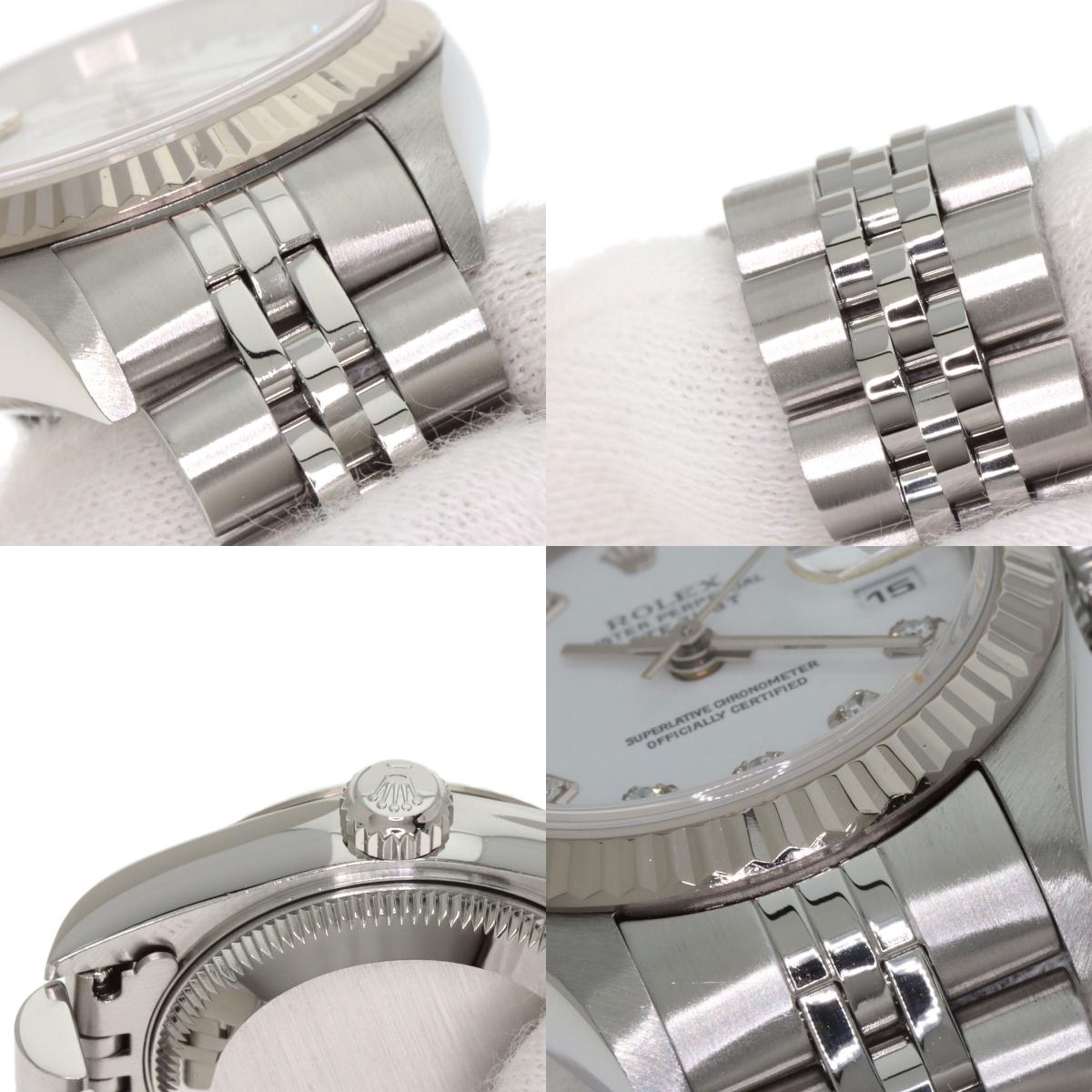 ROLEX ロレックス 79174G デイトジャスト 10P ダイヤモンド 腕時計 SS レディース 中古