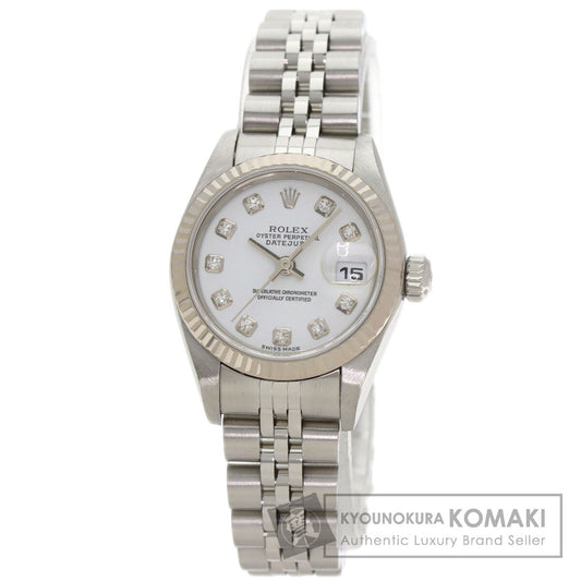 ROLEX ロレックス 79174G デイトジャスト 10P ダイヤモンド 腕時計 SS レディース 中古