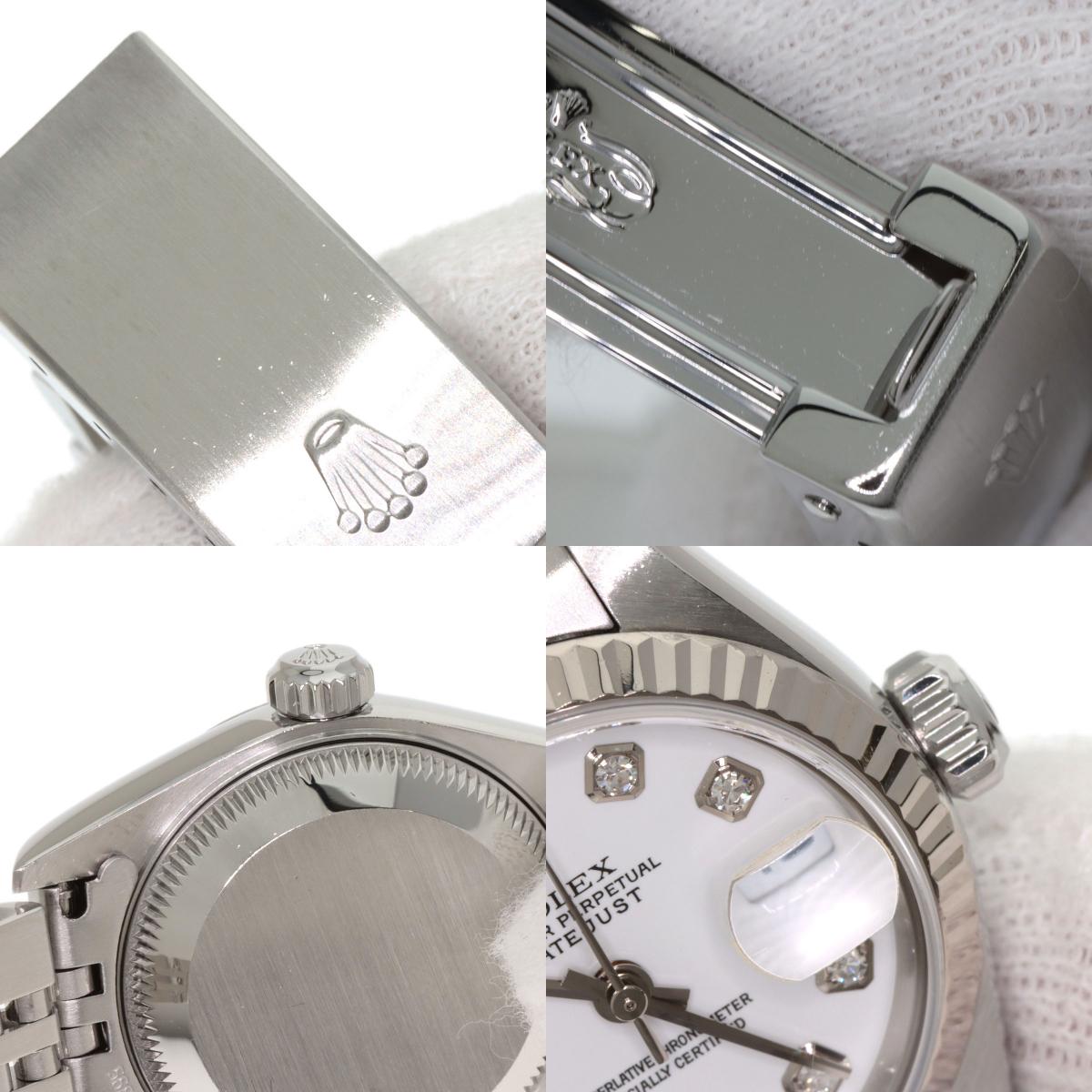 ROLEX ロレックス 79174G デイトジャスト 10P ダイヤモンド 腕時計 SS レディース 中古