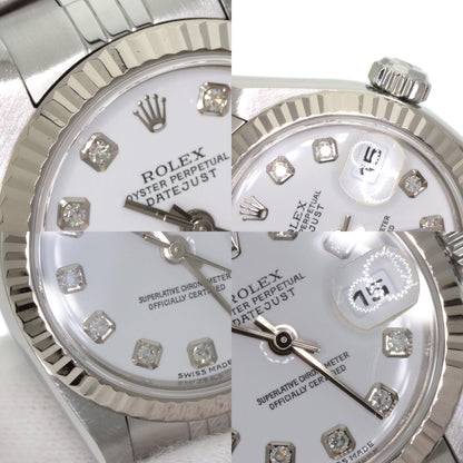 ROLEX ロレックス 79174G デイトジャスト 10P ダイヤモンド 腕時計 SS レディース 中古