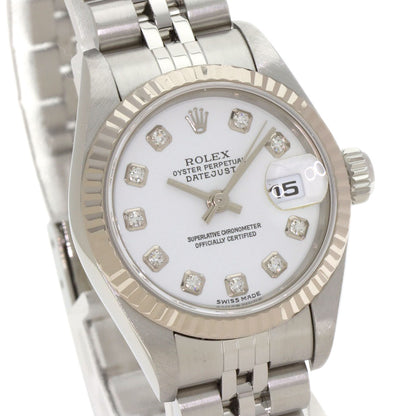 ROLEX ロレックス 79174G デイトジャスト 10P ダイヤモンド 腕時計 SS レディース 中古