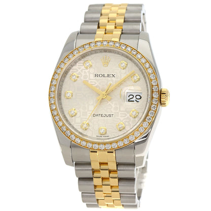 ROLEX ロレックス 116243G デイトジャスト 10P ベゼル ダイヤモンド 腕時計 SS メンズ 中古