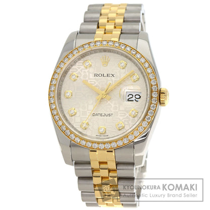 ROLEX ロレックス 116243G デイトジャスト 10P ベゼル ダイヤモンド 腕時計 SS メンズ 中古