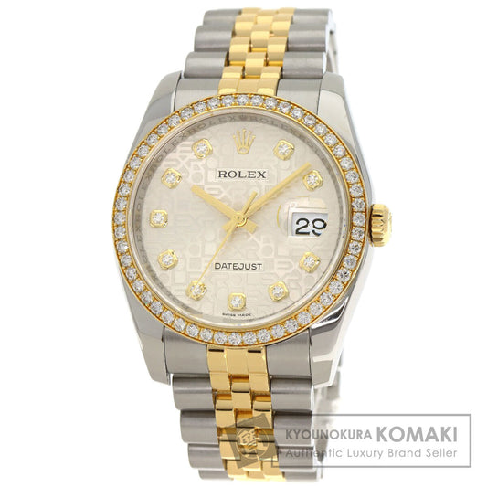 ROLEX ロレックス 116243G デイトジャスト 10P ベゼル ダイヤモンド 腕時計 SS メンズ 中古