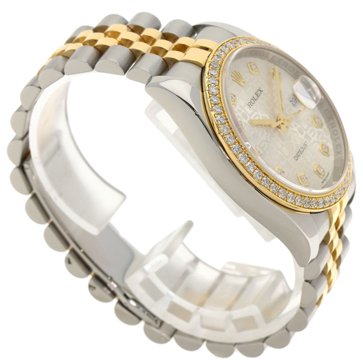ROLEX ロレックス 116243G デイトジャスト 10P ベゼル ダイヤモンド 腕時計 SS メンズ 中古