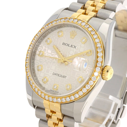 ROLEX ロレックス 116243G デイトジャスト 10P ベゼル ダイヤモンド 腕時計 SS メンズ 中古