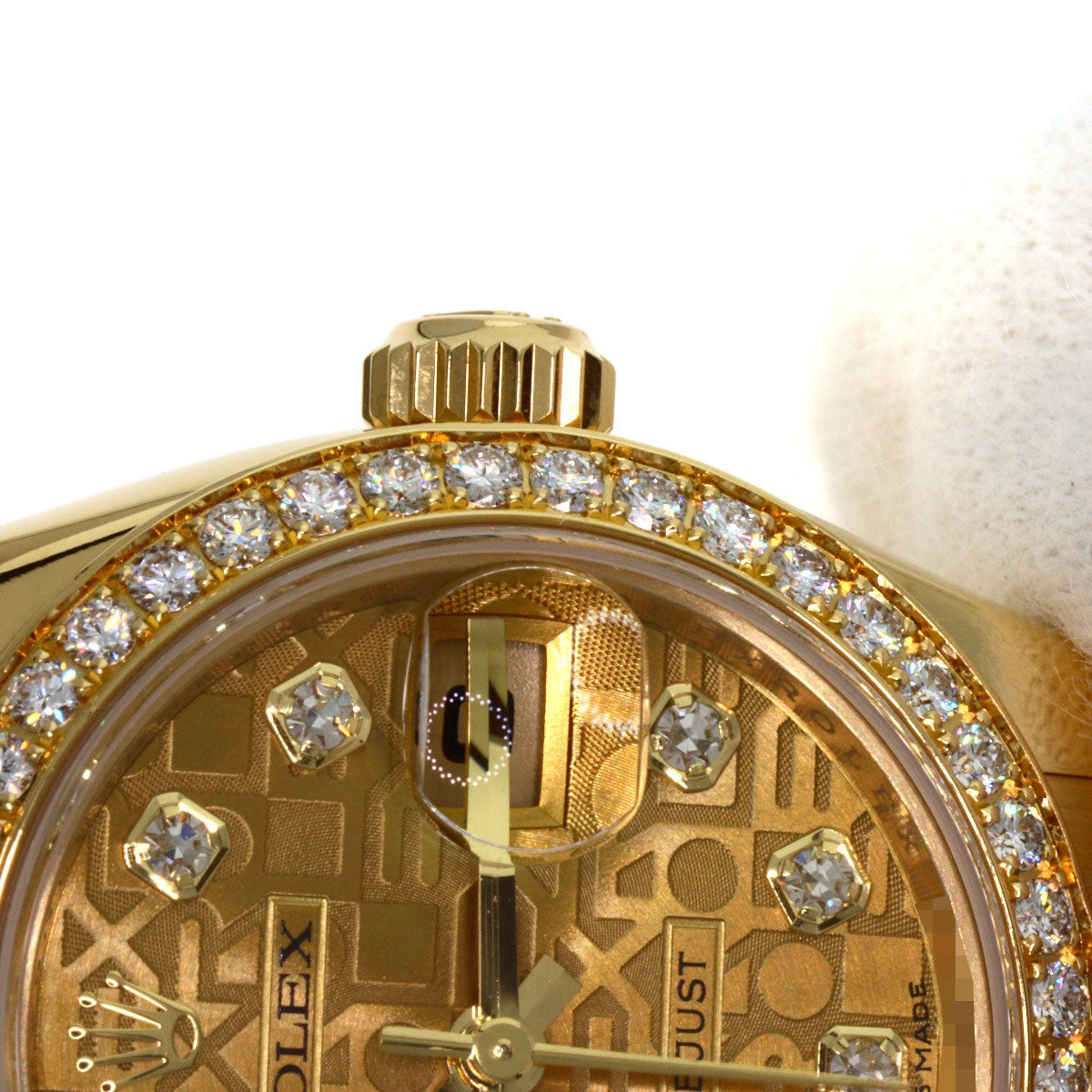 ROLEX ロレックス 179138G デイトジャスト 10P ベゼルダイヤモンド 腕時計 K18YG レディース 中古