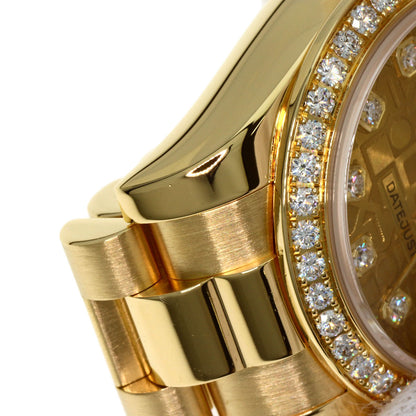 ROLEX ロレックス 179138G デイトジャスト 10P ベゼルダイヤモンド 腕時計 K18YG レディース 中古