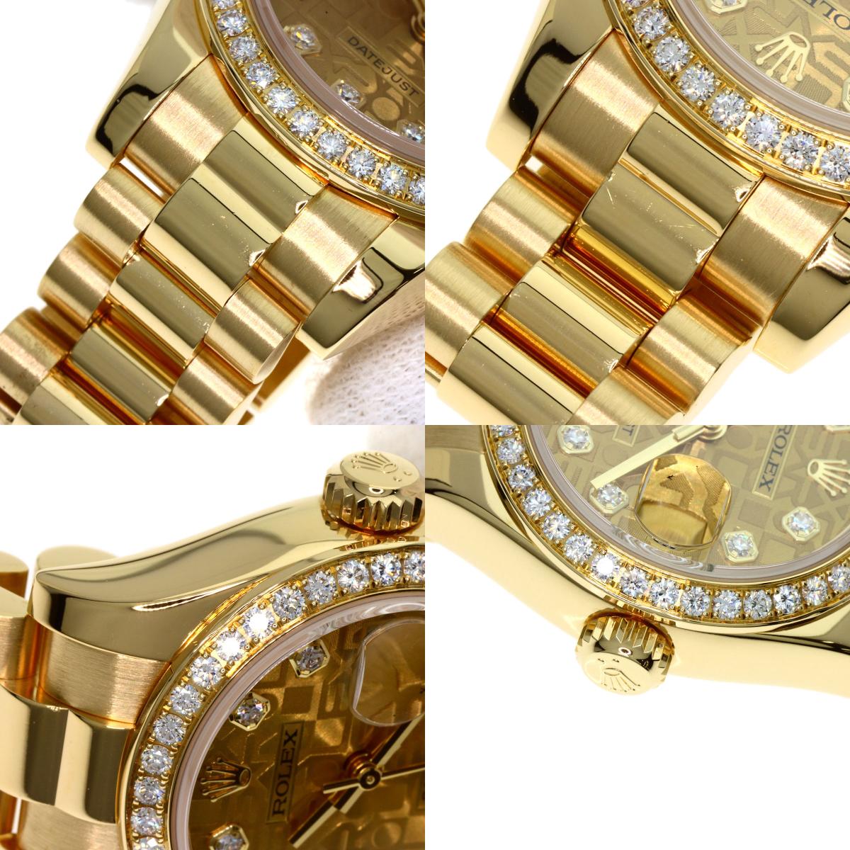 ROLEX ロレックス 179138G デイトジャスト 10P ベゼルダイヤモンド 腕時計 K18YG レディース 中古