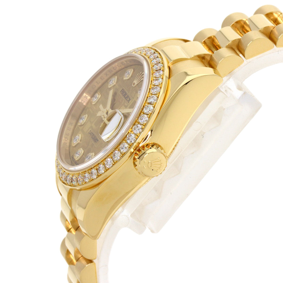ROLEX ロレックス 179138G デイトジャスト 10P ベゼルダイヤモンド 腕時計 K18YG レディース 中古