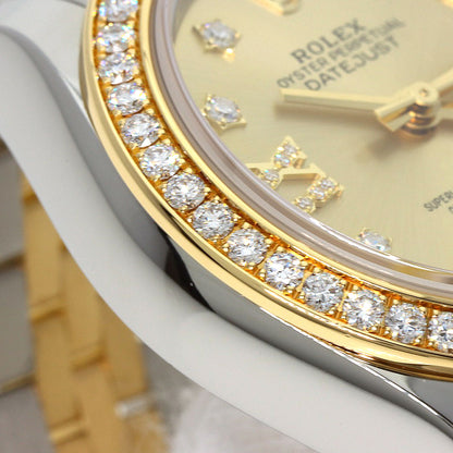 ROLEX ロレックス 279383RBR デイトジャスト スター IX ベゼルダイヤモンド 腕時計 SS レディース 中古