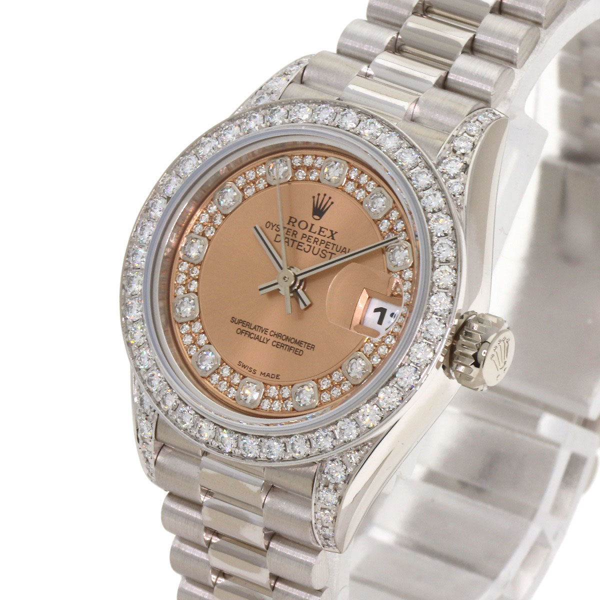 ROLEX ロレックス 69159 デイトジャスト ダイヤモンド 腕時計 K18WG レディース 中古
