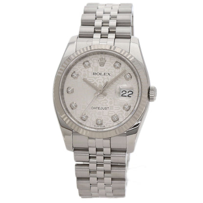 ROLEX ロレックス 116234G デイトジャスト 10P ダイヤモンド 腕時計 SS メンズ 中古