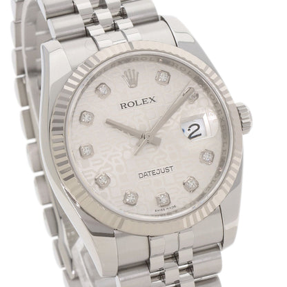 ROLEX ロレックス 116234G デイトジャスト 10P ダイヤモンド 腕時計 SS メンズ 中古
