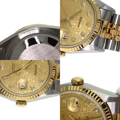 ROLEX ロレックス 16233G デイトジャスト 10P ダイヤモンド 腕時計 SS メンズ 中古