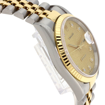 ROLEX ロレックス 16233G デイトジャスト 10P ダイヤモンド 腕時計 SS メンズ 中古