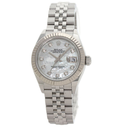 ROLEX ロレックス 279174NG デイトジャスト 10P ダイヤモンド 腕時計 SS レディース 中古