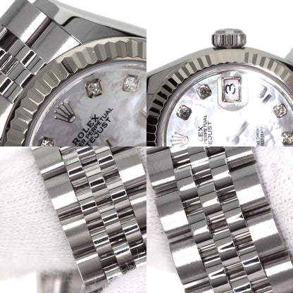 ROLEX ロレックス 279174NG デイトジャスト 10P ダイヤモンド 腕時計 SS レディース 中古