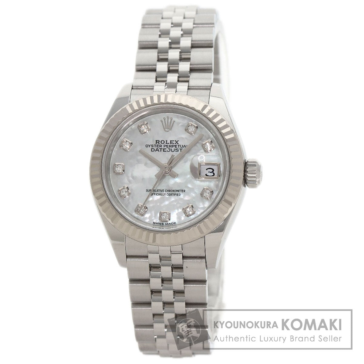ROLEX ロレックス 279174NG デイトジャスト 10P ダイヤモンド 腕時計 SS レディース 中古