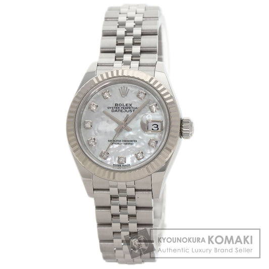 ROLEX ロレックス 279174NG デイトジャスト 10P ダイヤモンド 腕時計 SS レディース 中古