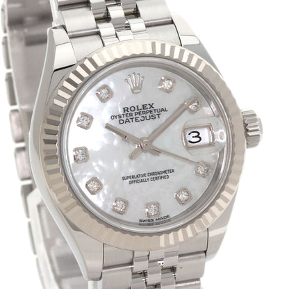 ROLEX ロレックス 279174NG デイトジャスト 10P ダイヤモンド 腕時計 SS レディース 中古