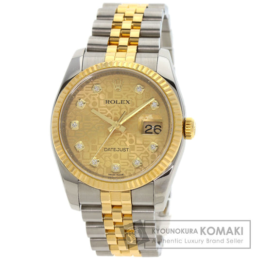 ROLEX ロレックス 116233G デイトジャスト 10P ダイヤモンド 腕時計 SS メンズ 中古