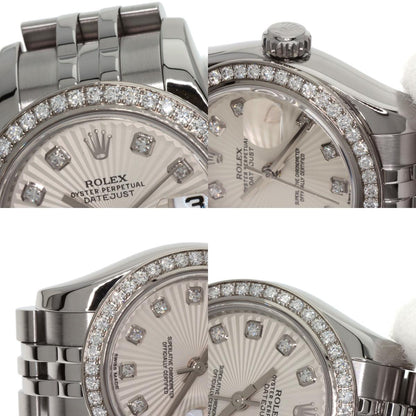 ROLEX ロレックス 179384G デイトジャスト 10P ベゼル ダイヤモンド 腕時計 SS レディース 中古