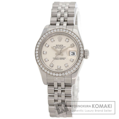 ROLEX ロレックス 179384G デイトジャスト 10P ベゼル ダイヤモンド 腕時計 SS レディース 中古