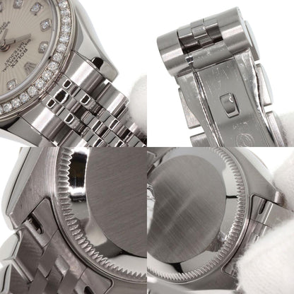 ROLEX ロレックス 179384G デイトジャスト 10P ベゼル ダイヤモンド 腕時計 SS レディース 中古