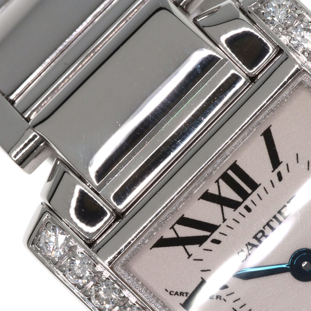 CARTIER カルティエ WE1002S3 タンクフランセーズ SM ベゼルダイヤモンド 腕時計 K18WG レディース 中古