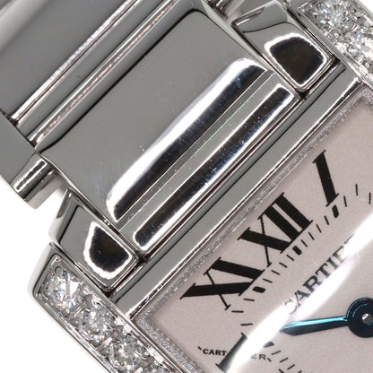 CARTIER カルティエ WE1002S3 タンクフランセーズ SM ベゼルダイヤモンド 腕時計 K18WG レディース 中古