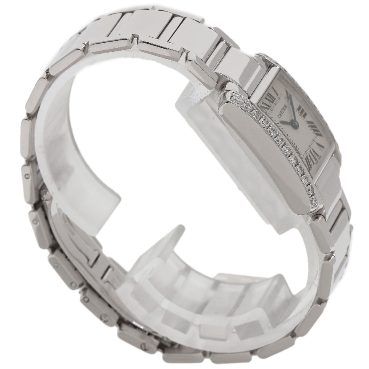 CARTIER カルティエ WE1002S3 タンクフランセーズ SM ベゼルダイヤモンド 腕時計 K18WG レディース 中古