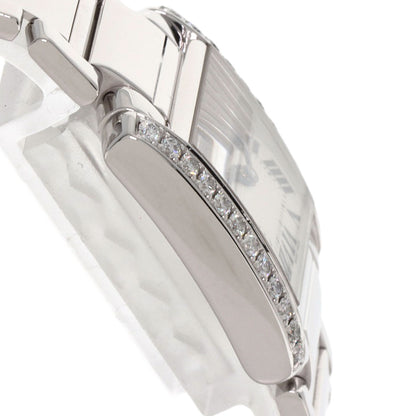 CARTIER カルティエ WE1002S3 タンクフランセーズ SM ベゼルダイヤモンド 腕時計 K18WG レディース 中古