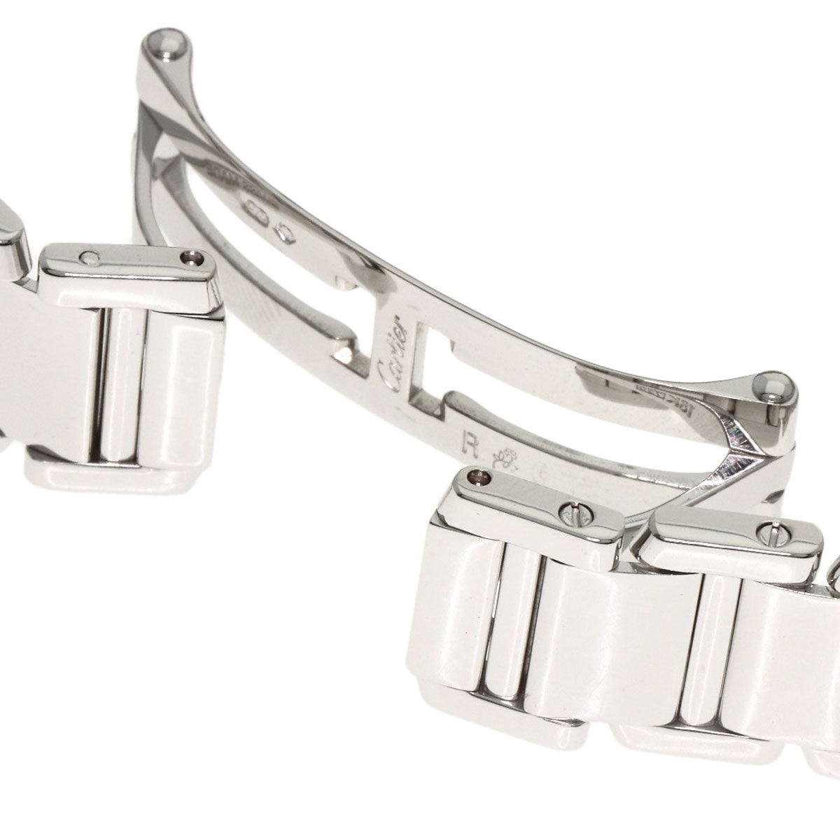 CARTIER カルティエ WE1002S3 タンクフランセーズ SM ベゼルダイヤモンド 腕時計 K18WG レディース 中古