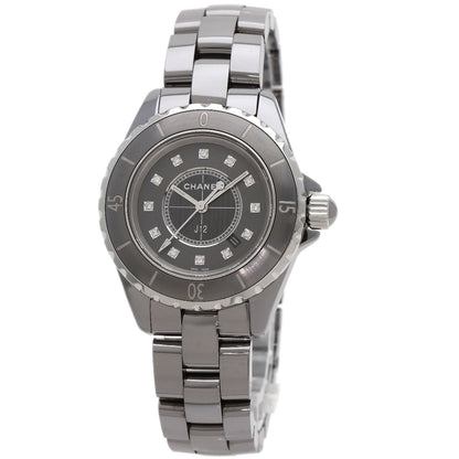 CHANEL シャネル H3241 J12 33mm クロマティック 33mm 12P ダイヤモンド 腕時計 チタンセラミック レディース 中古