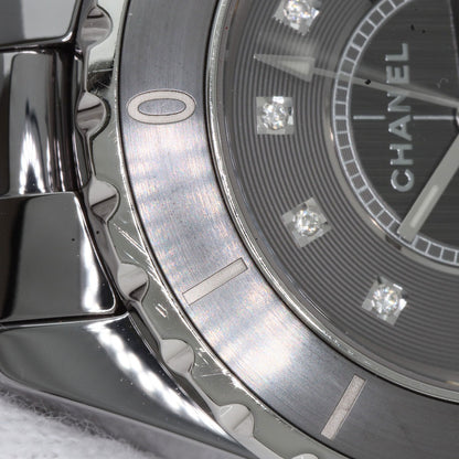 CHANEL シャネル H3241 J12 33mm クロマティック 33mm 12P ダイヤモンド 腕時計 チタンセラミック レディース 中古