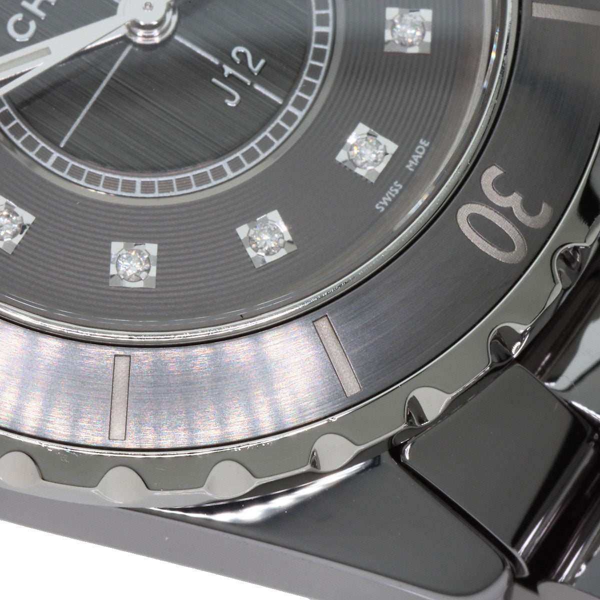 CHANEL シャネル H3241 J12 33mm クロマティック 33mm 12P ダイヤモンド 腕時計 チタンセラミック レディース 中古
